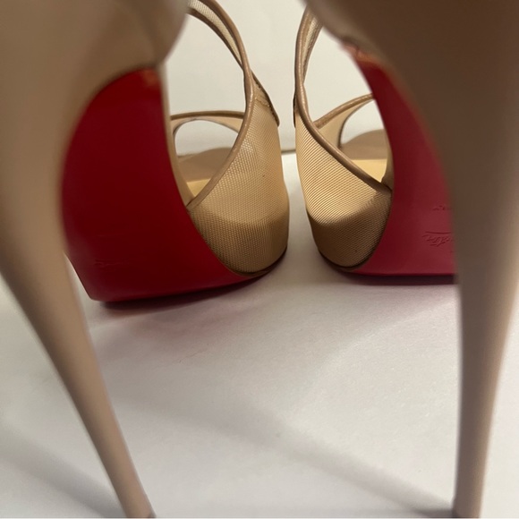 NWT Authentic Christian Louboutin Mariacar 120 Rete/Nappa 9B Strapped Heels - Picture 10 of 16